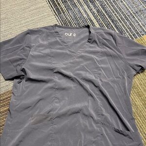 Women's V-Neck Short Sleeve Scrub Top - Charcoal